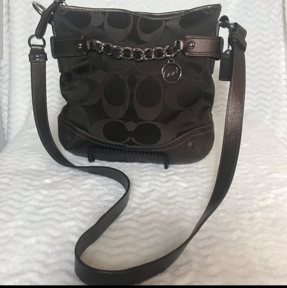COACH Brown Signature Crossbody Purse
